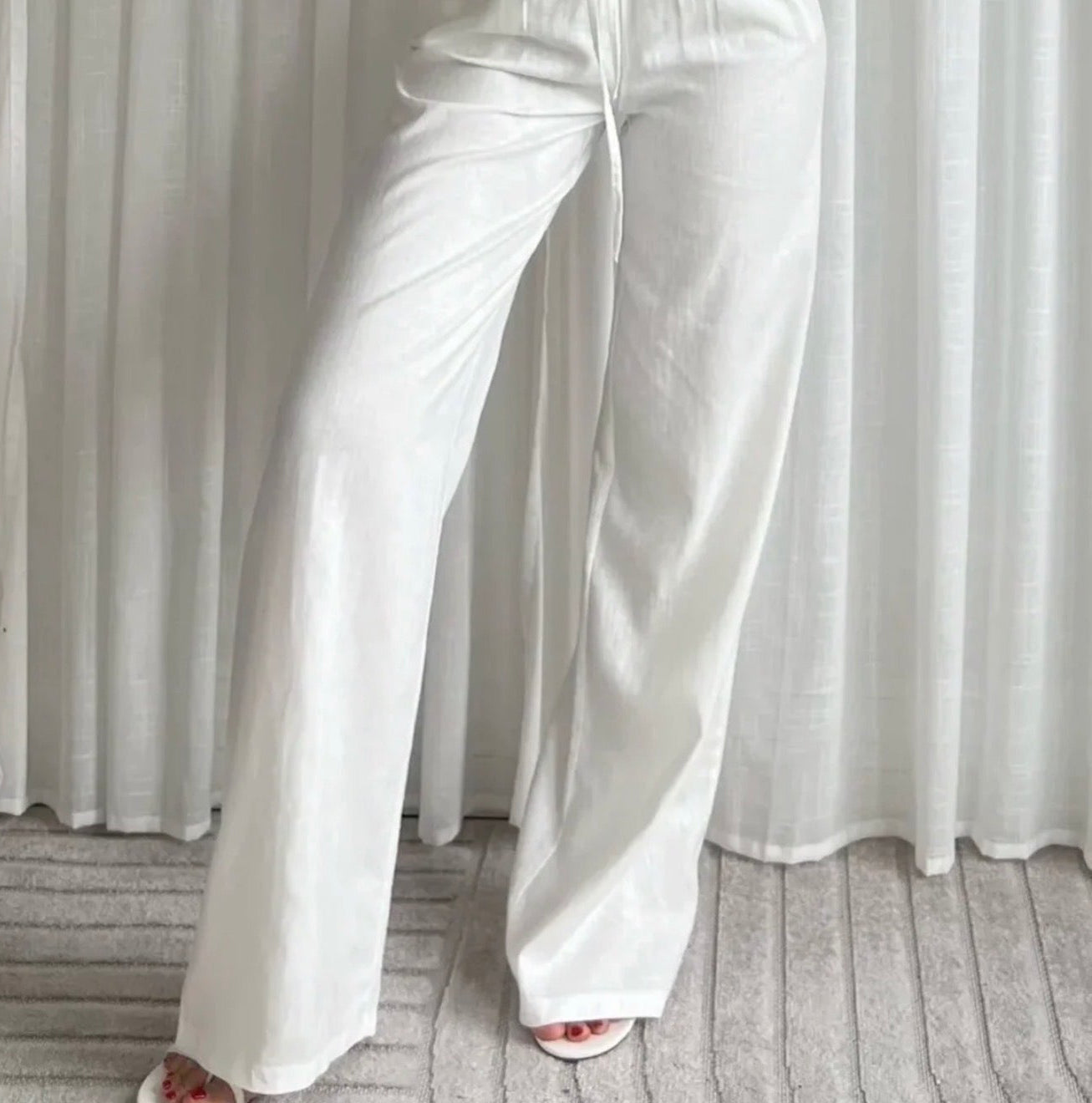 Lula Linen Pants White (Regular)