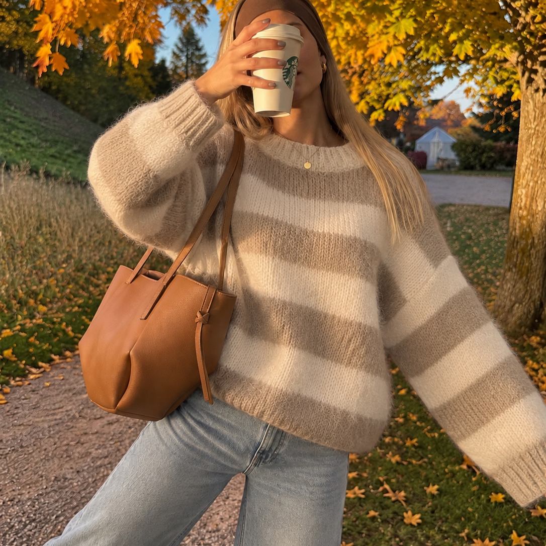 Millie Sweater Beige & Ecru
