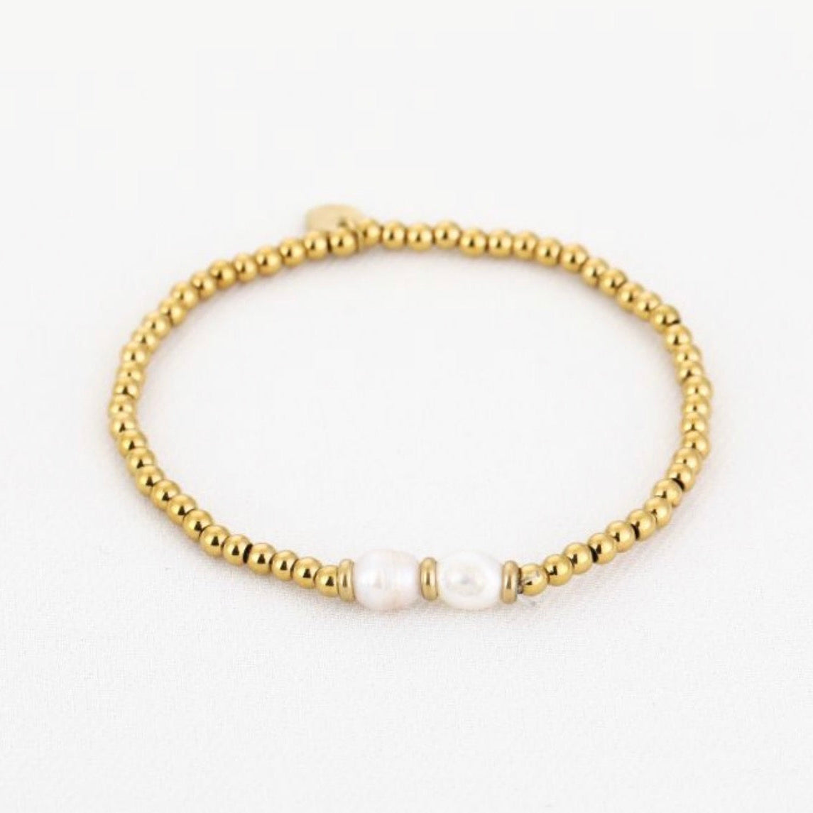 Two Pearls Bracelet Gold