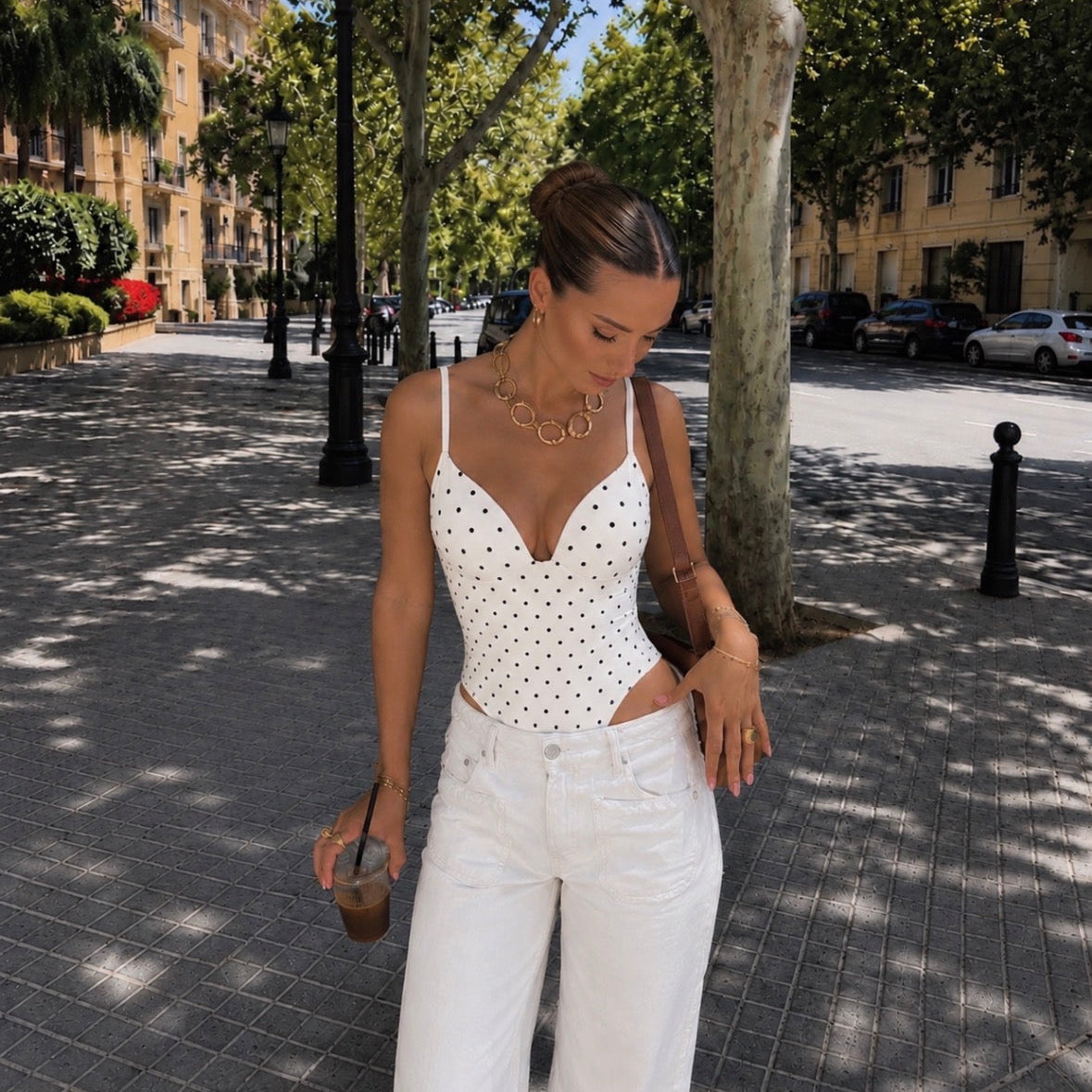 Braza Body Polka Dot White