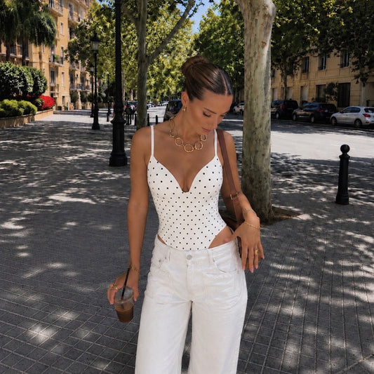 Braza Body Polka Dot White