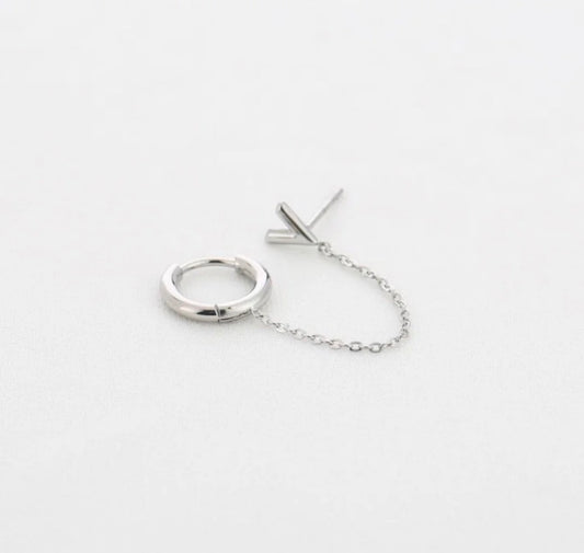 Double V Earrings Silver