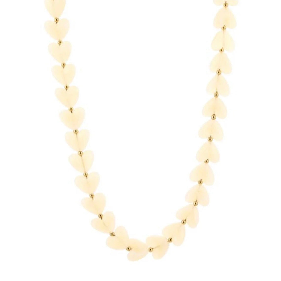 Hearts Pearls Necklace White
