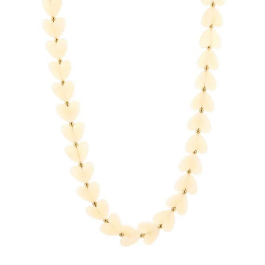 Hearts Pearls Necklace White