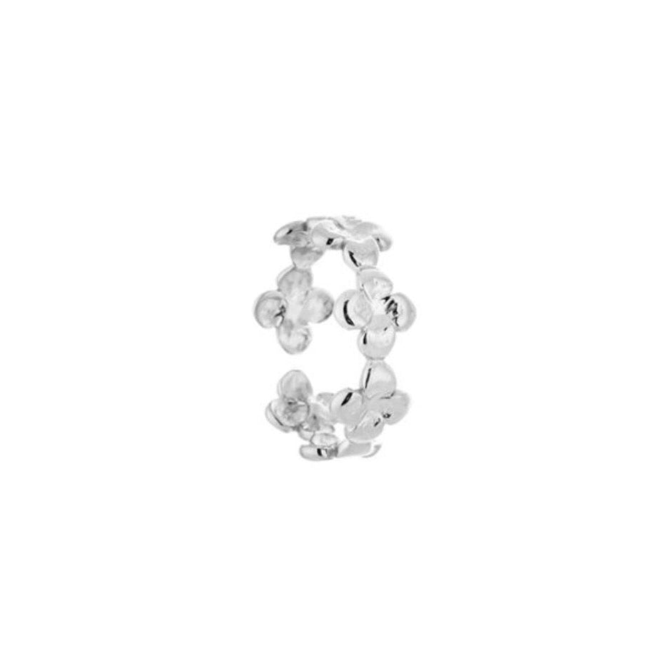 Multi Cute Flower Ring Silver