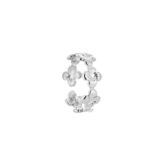 Multi Cute Flower Ring Silver