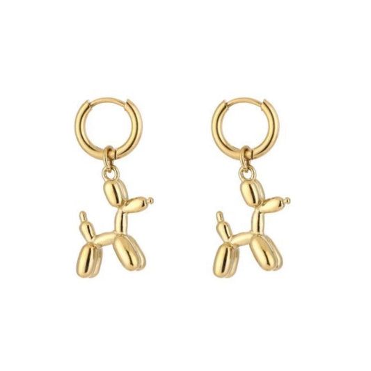 Balloon Dog Earrings Gold