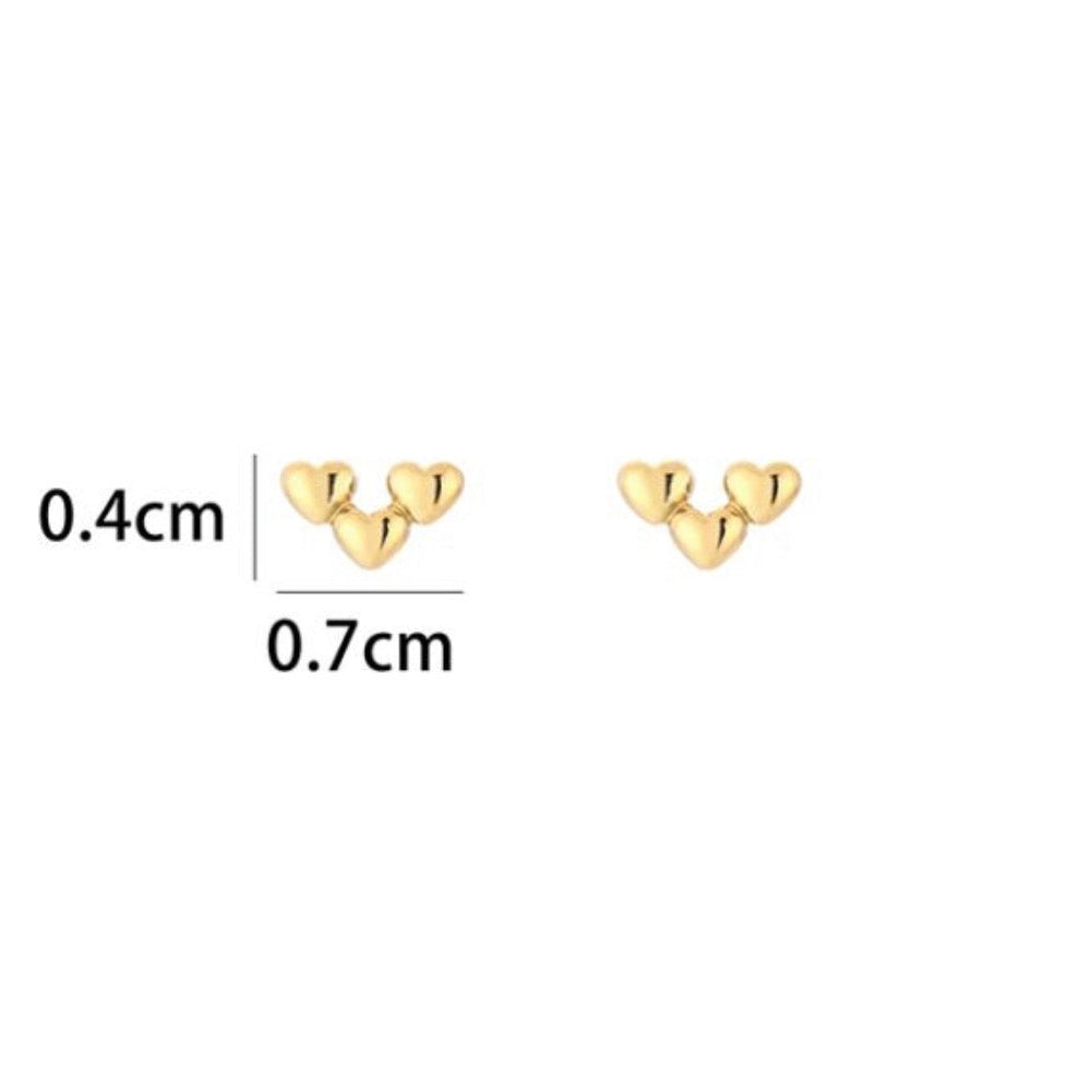 Small hearts Studs Gold