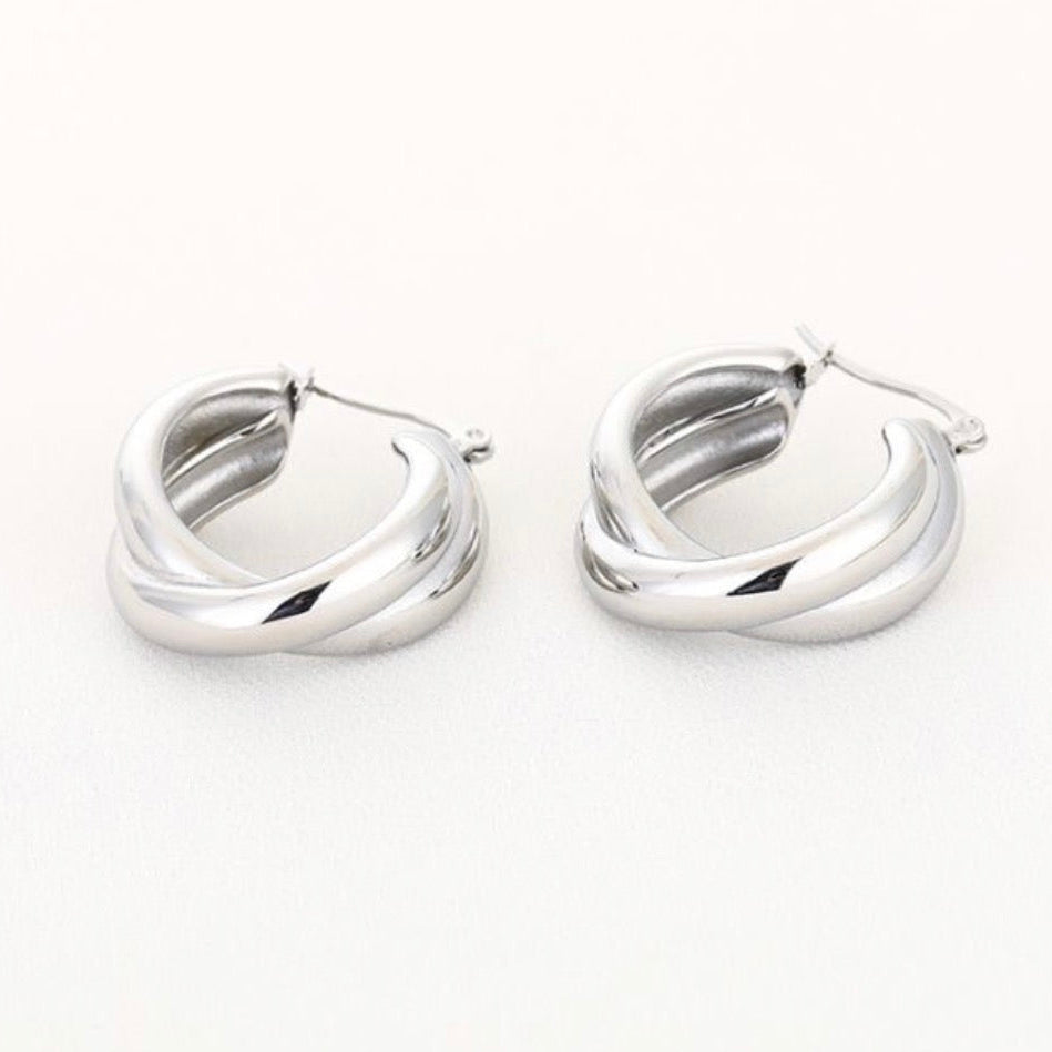 Double Hoops Silver