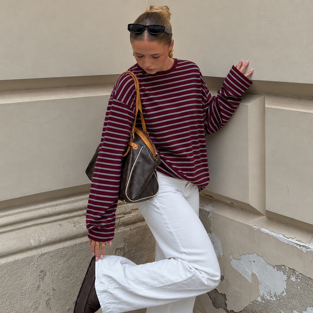 Elvie Striped Longsleeve Bordeaux