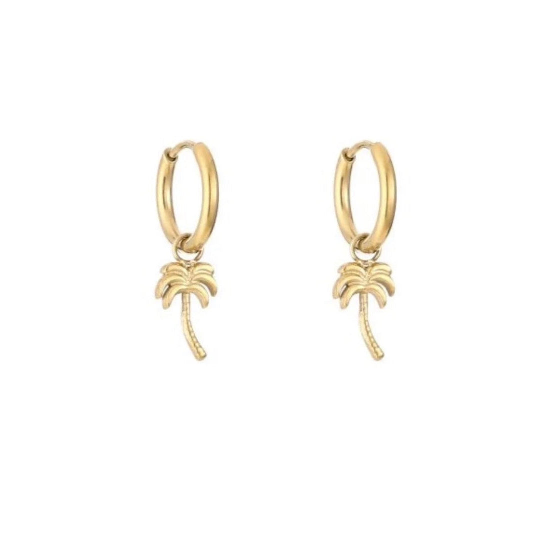 Little Palm Tree Earrings Gold
