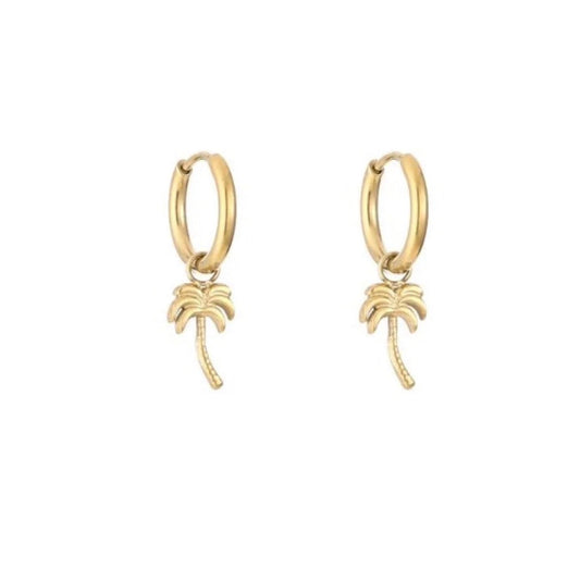 Little Palm Tree Earrings Gold