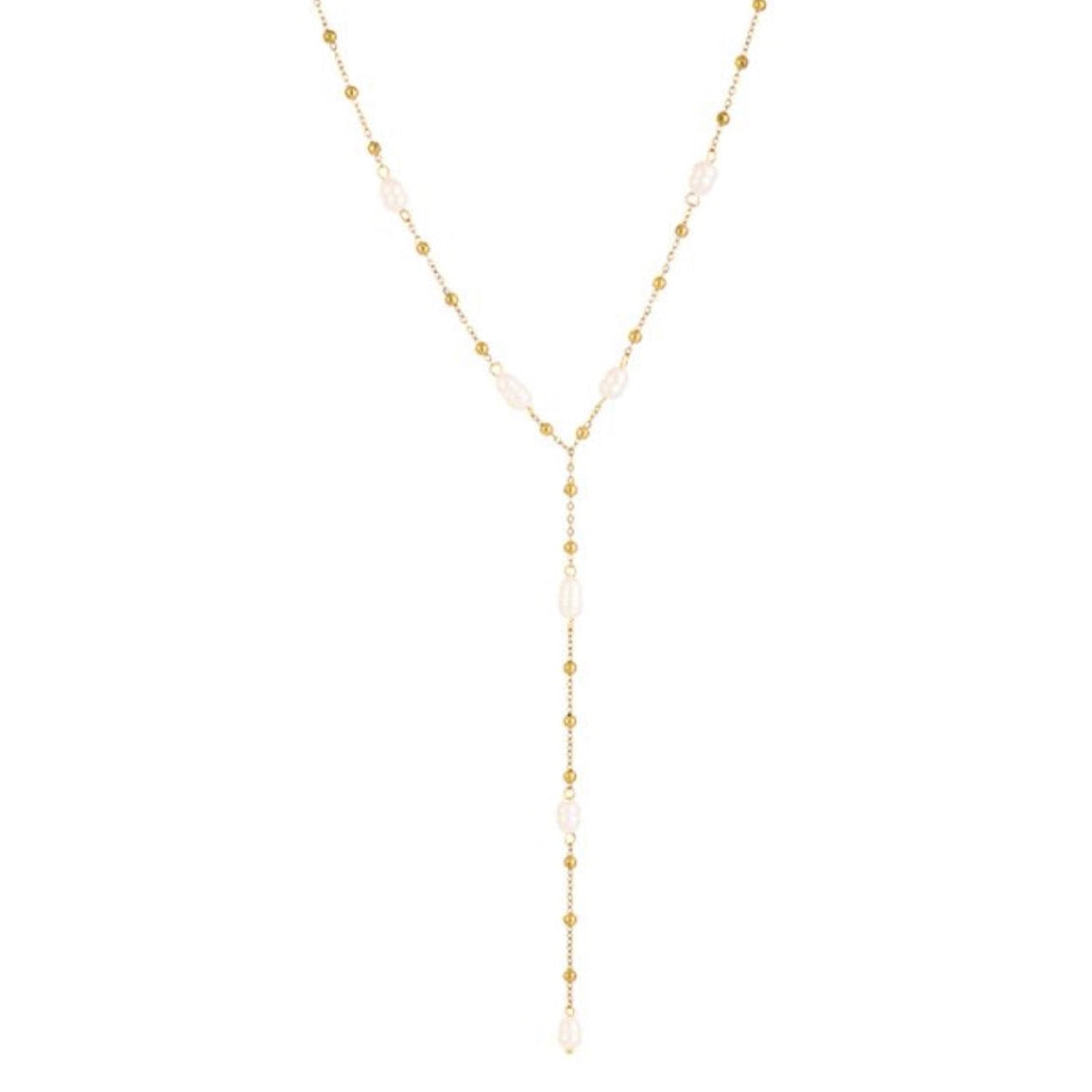 Y pearls Necklace Gold