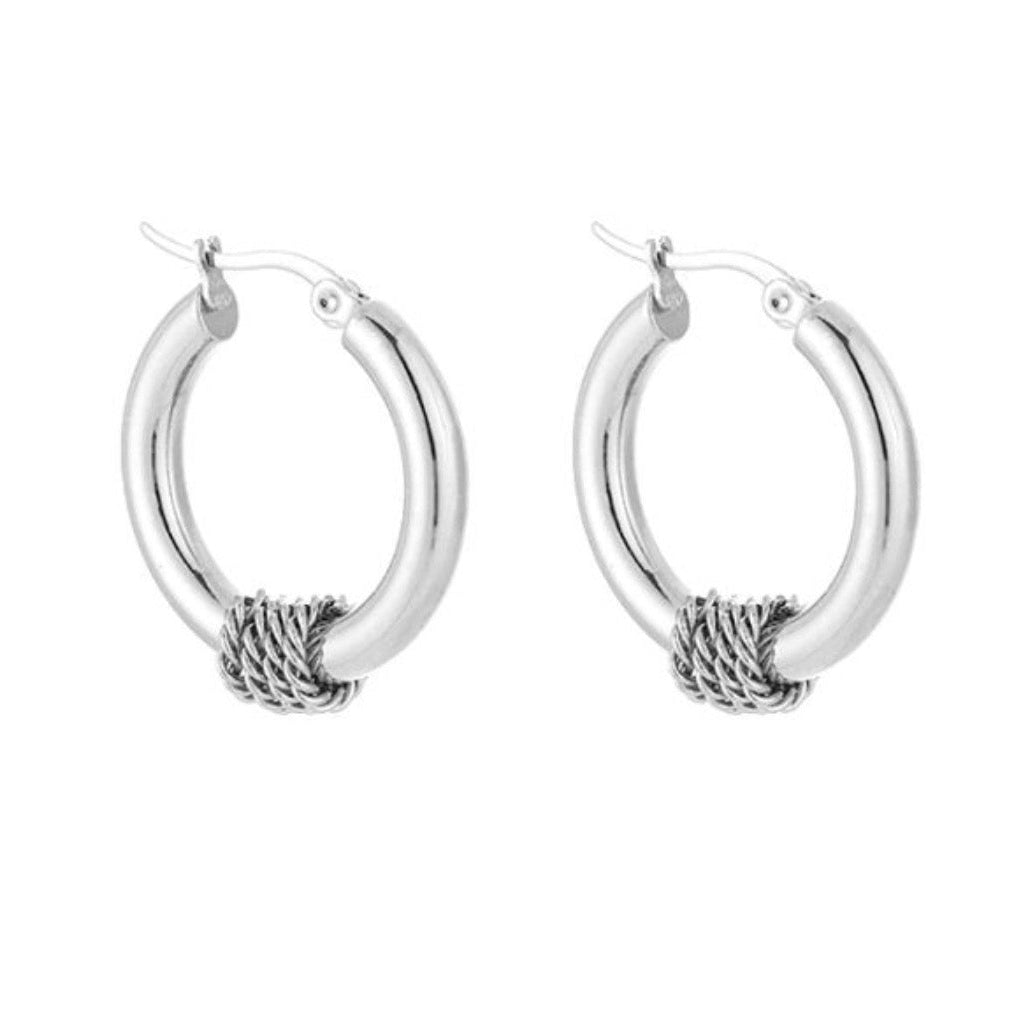Ella Hoop Earrings Silver