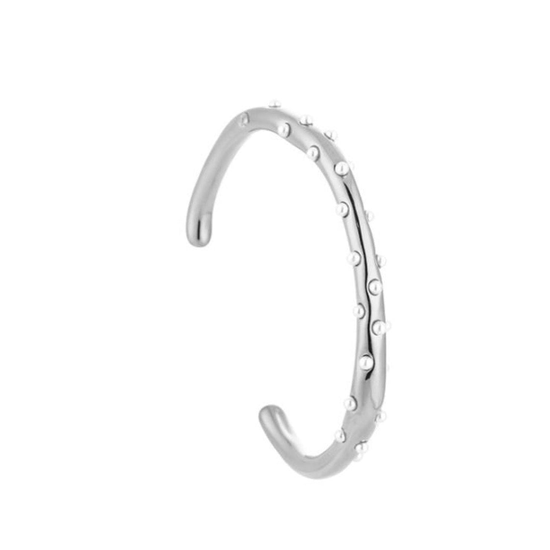 Mini Pearls Bangle Silver