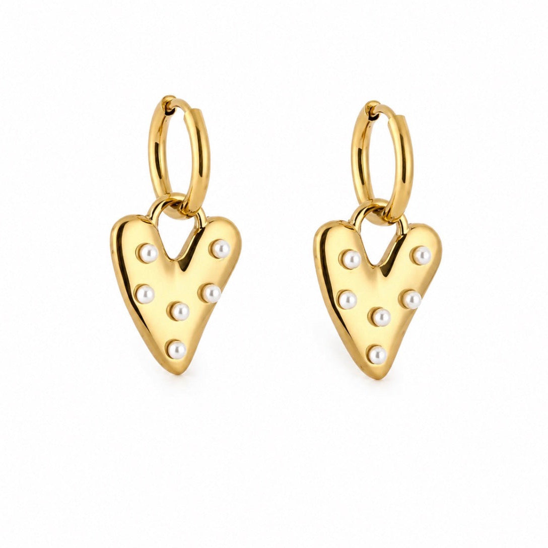 Paradise Heart Earrings Gold