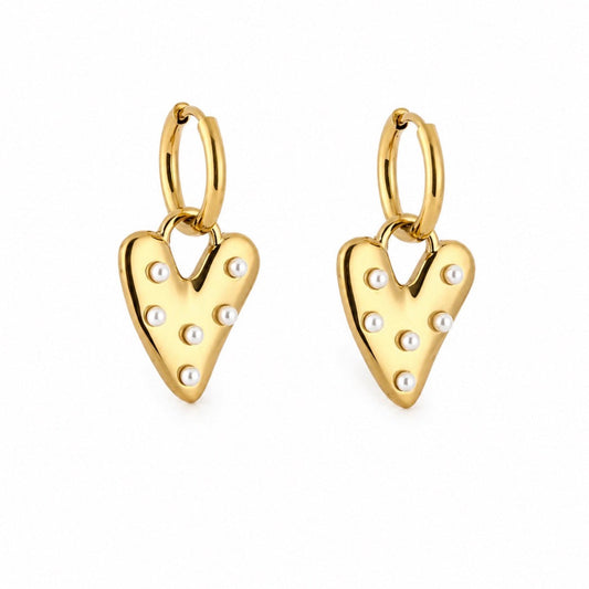 Paradise Heart Earrings Gold