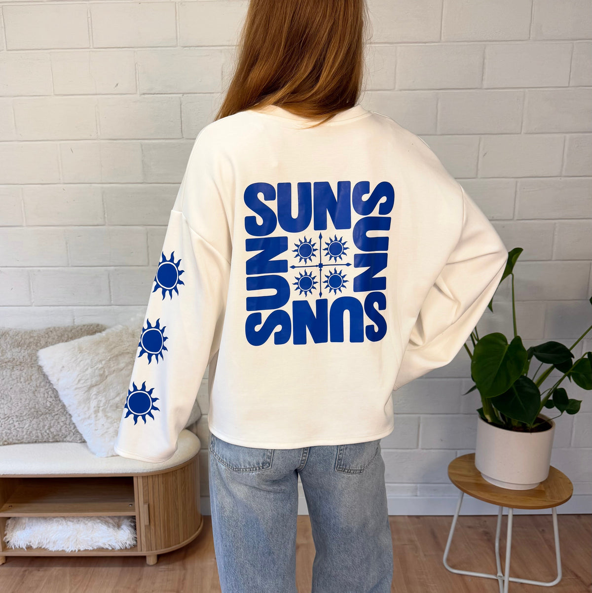 Sunny Longsleeve White & Cobalt