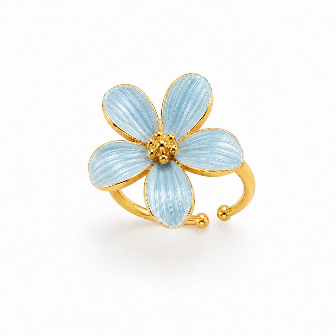 Big Flower Ring Blue