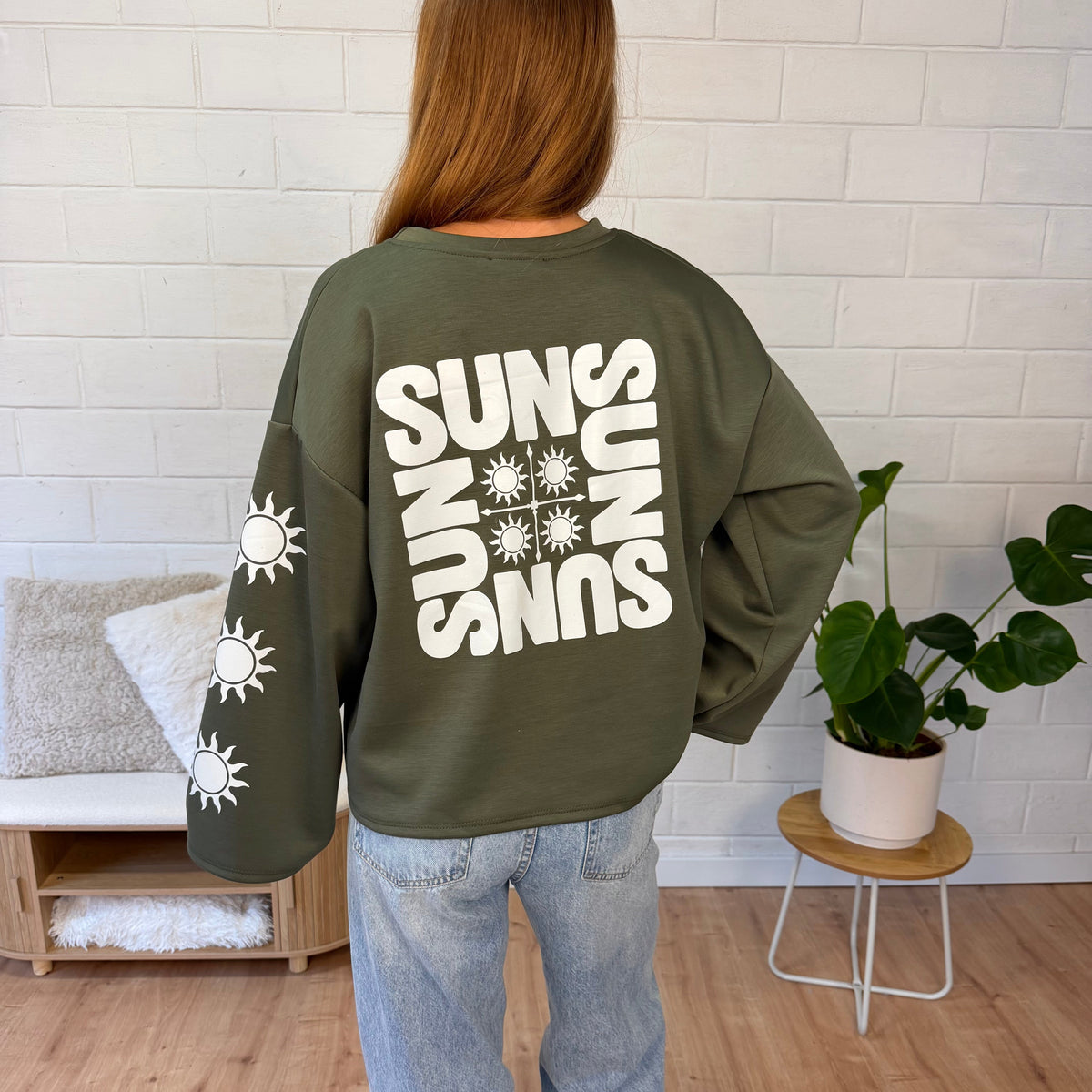 Sunny Longsleeve Khaki & White