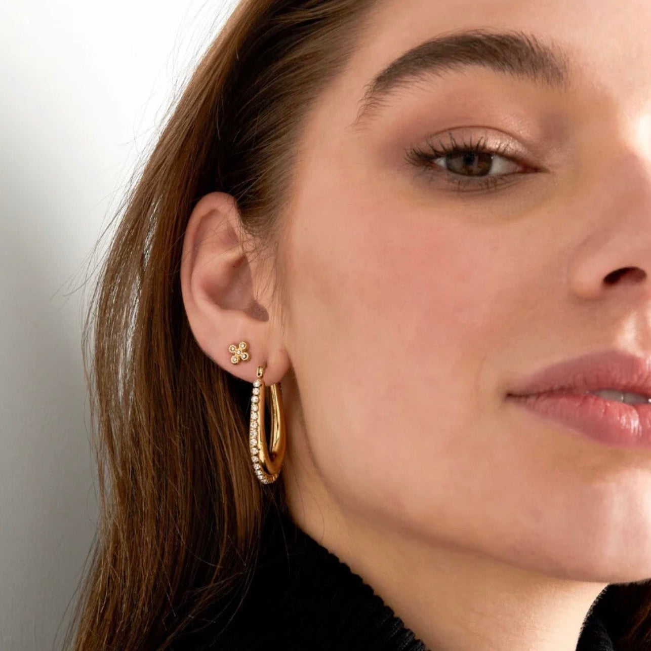 Sparkle Hoops Earrings Silver
