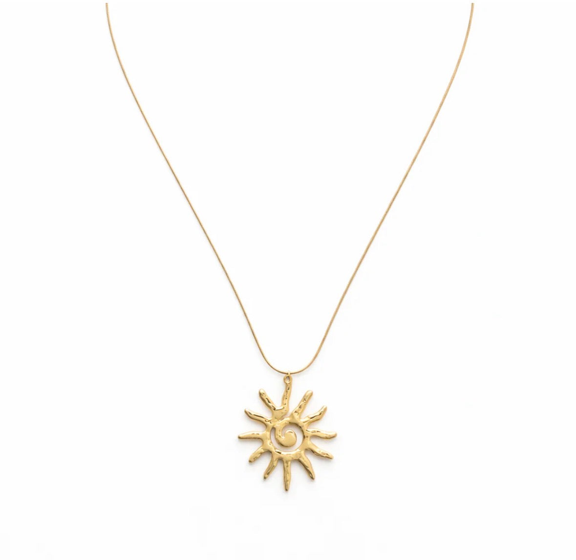 Long Sunrise Necklace Gold