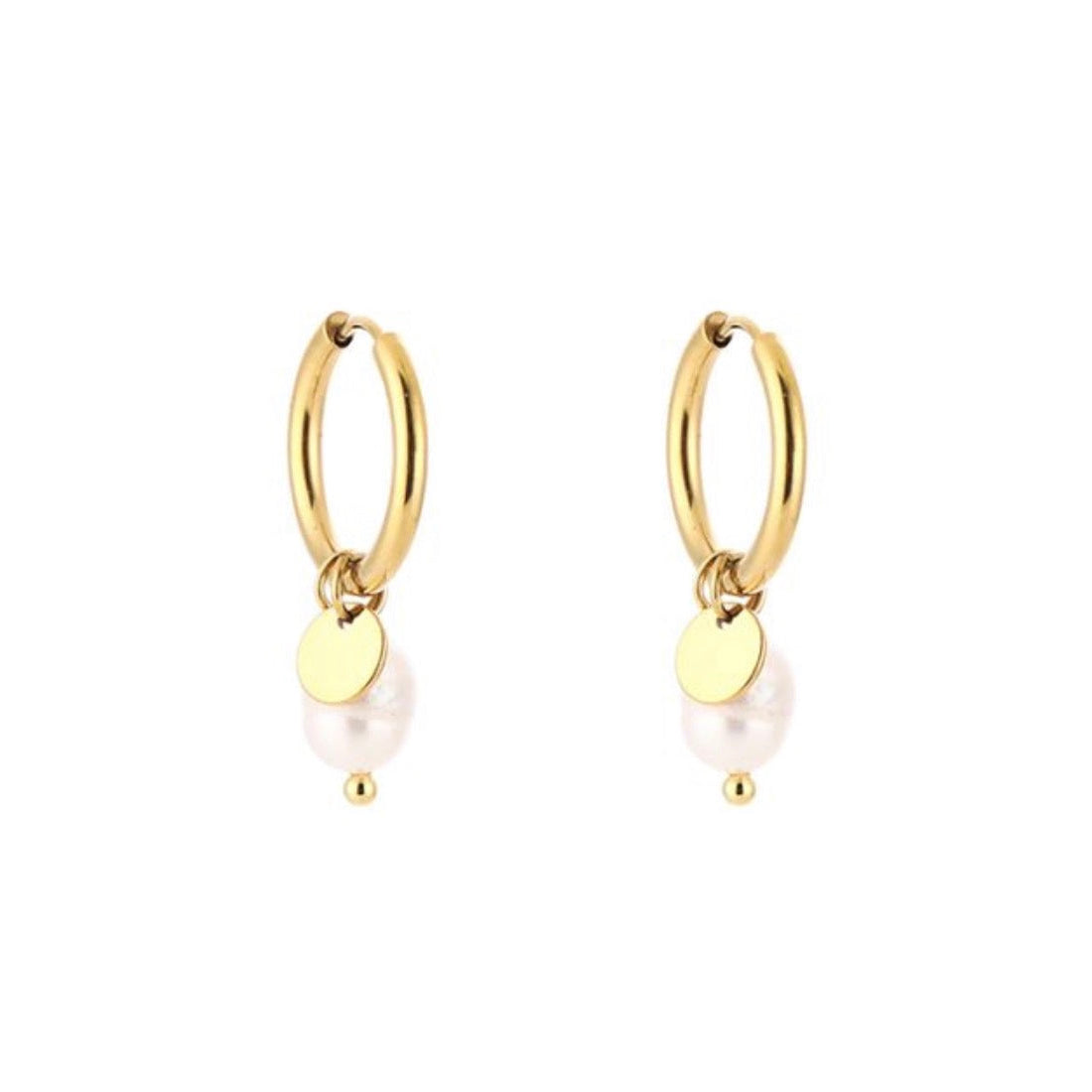 Dots & Pearl Earrings Gold