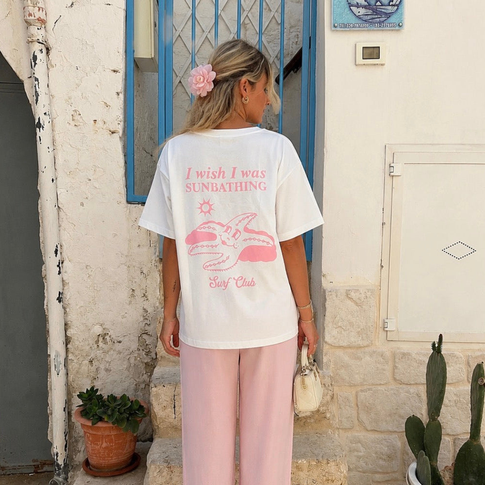 Surf Club T-shirt white & Pink