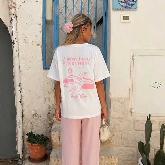 Surf Club T-shirt white & Pink