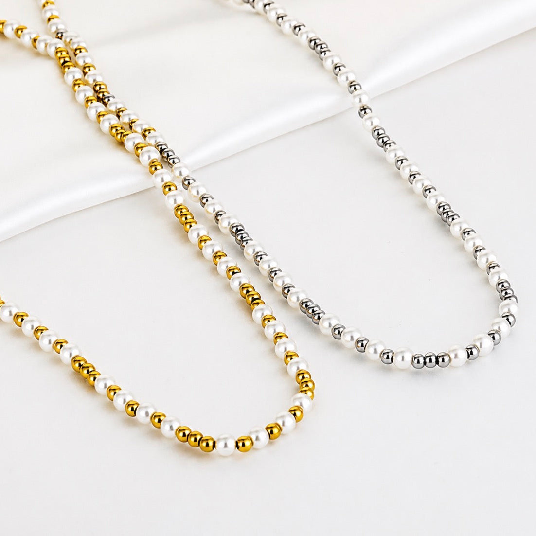 All Pearls Necklace Silver