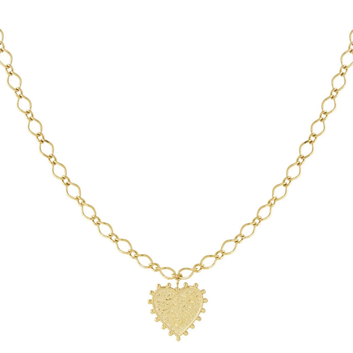 Trendy Big Heart Necklace Gold