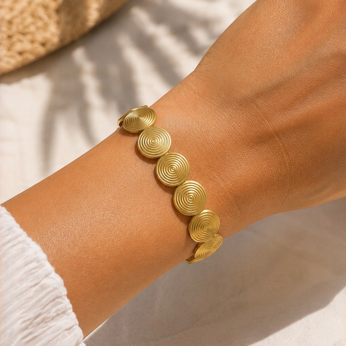 Multi Mini Spiral Bangle Gold