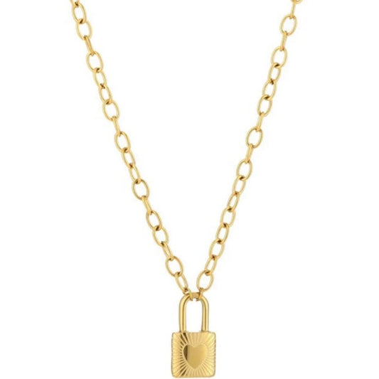 Lock Necklace Gold