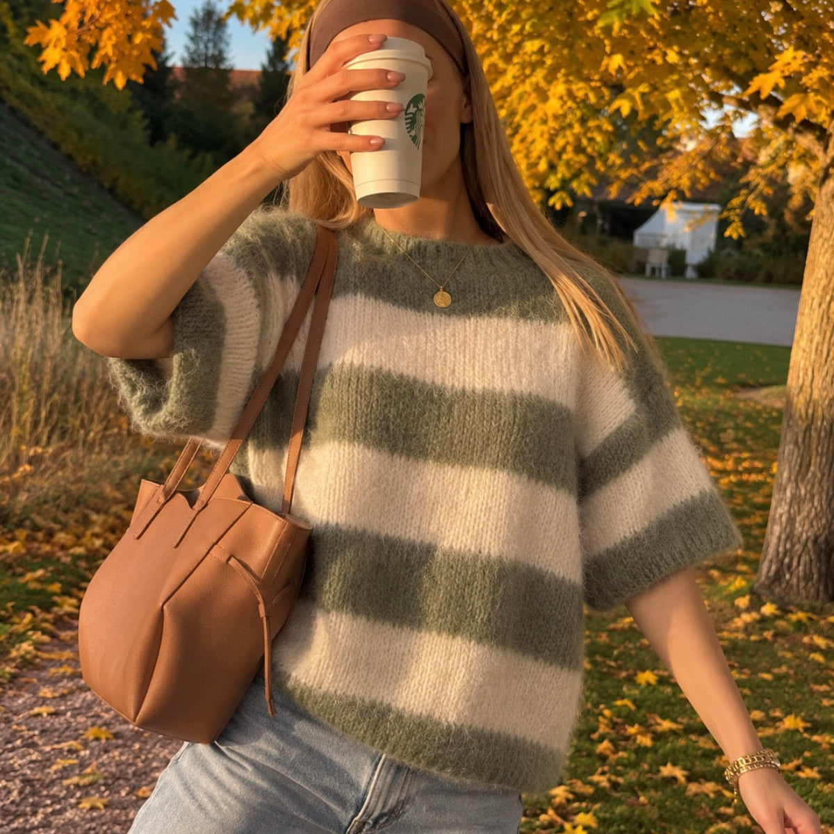 Vaiana Sweater Khaki & Beige