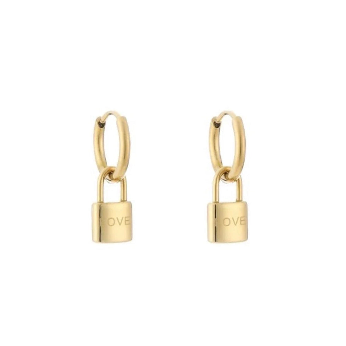 Lock Earrings Gold
