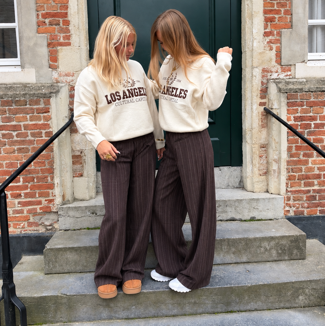 Emma Wide Leg Pants Brown