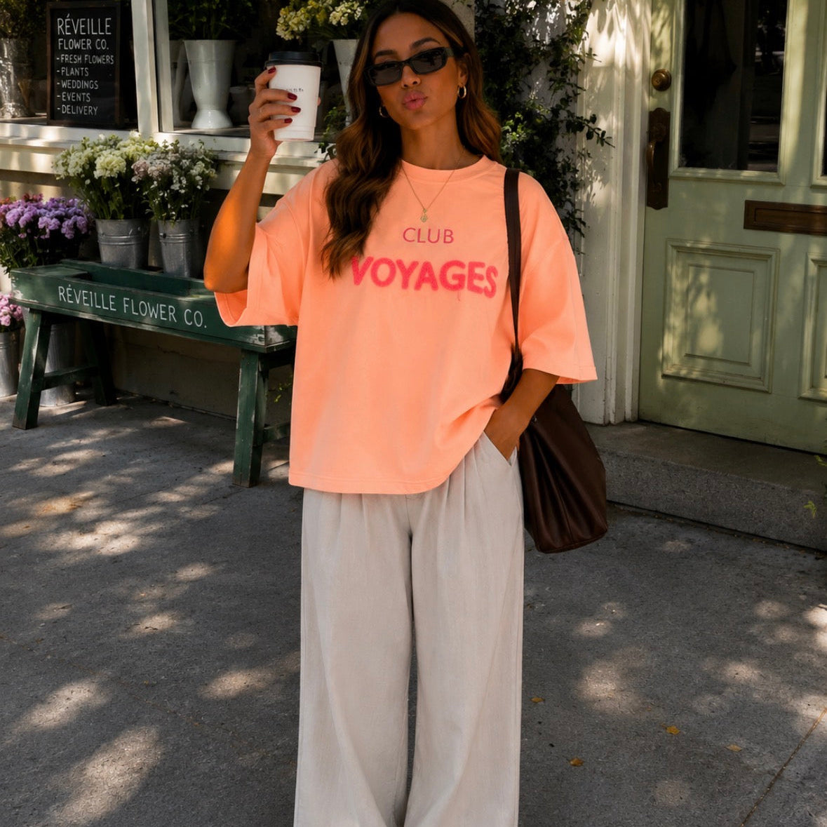 Voyages T-shirt Coral