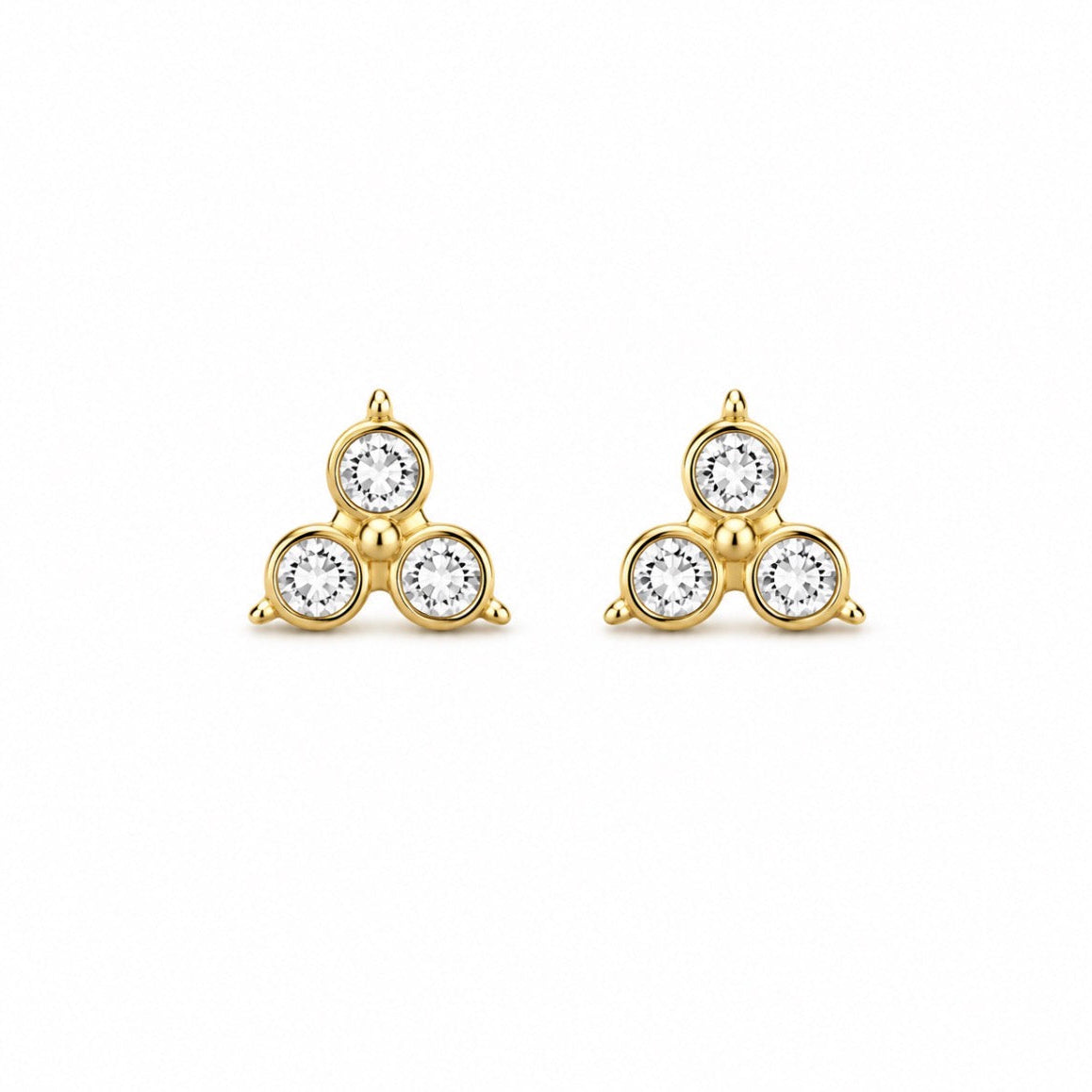 Sparkle Stass Stud Earrings Gold