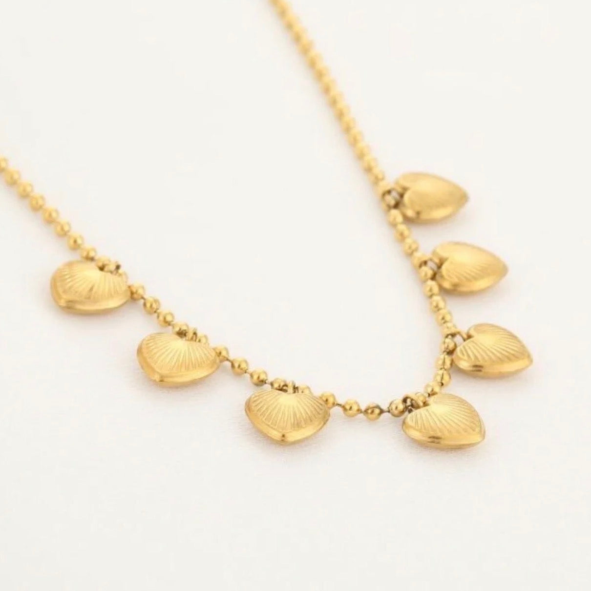 Multi Hearts Necklace Gold