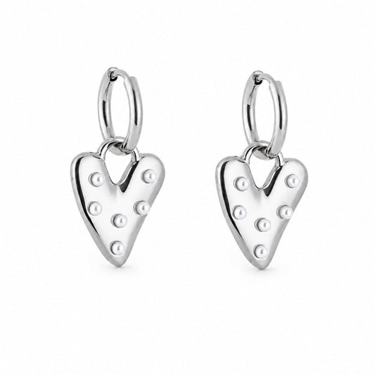 Paradise Heart Earrings Silver