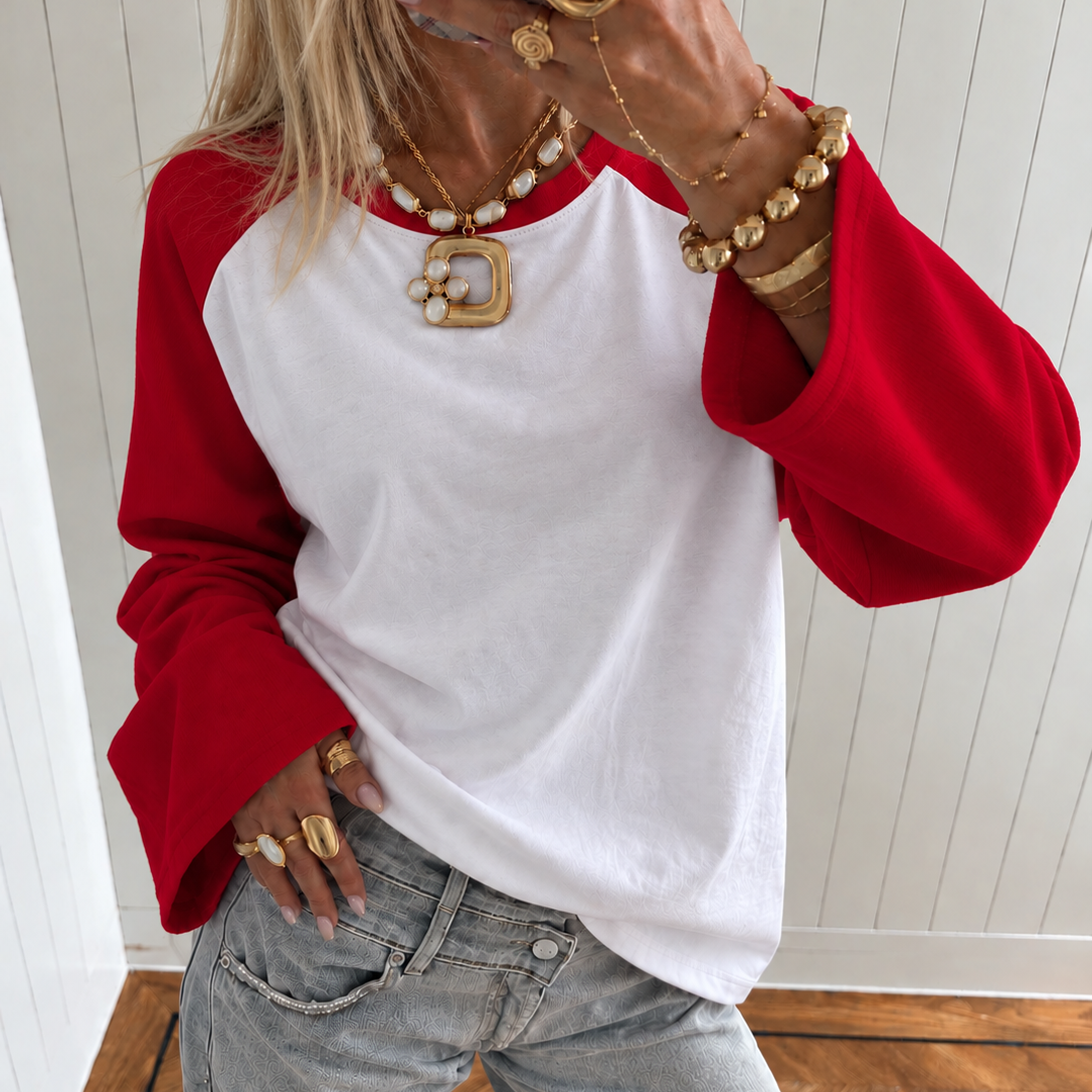 Billie Longsleeve White & Red