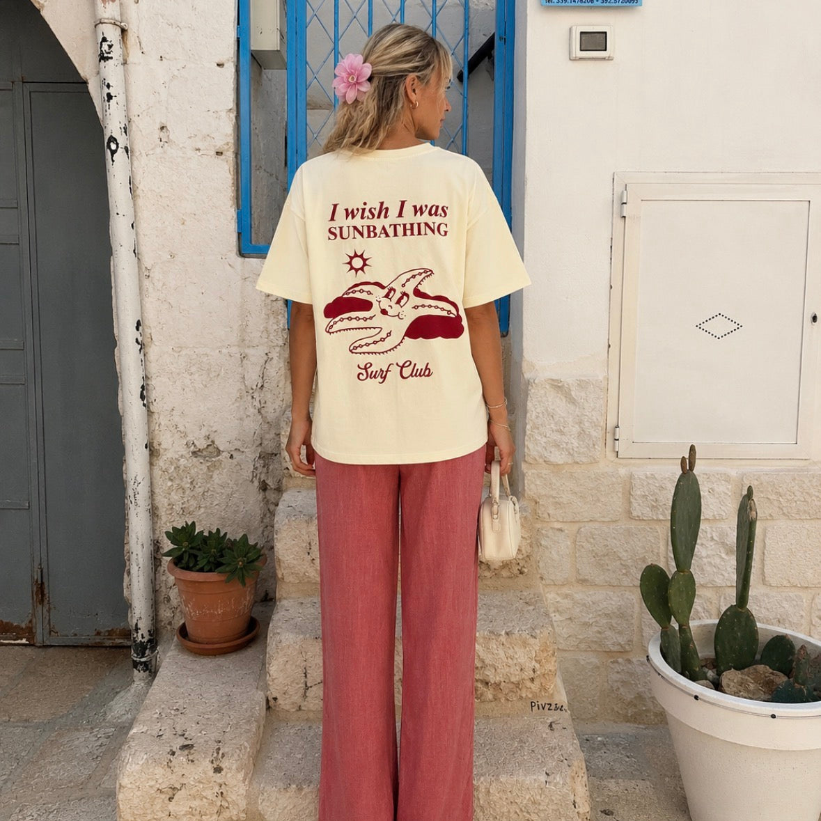 Surf Club T-shirt Yellow & Red