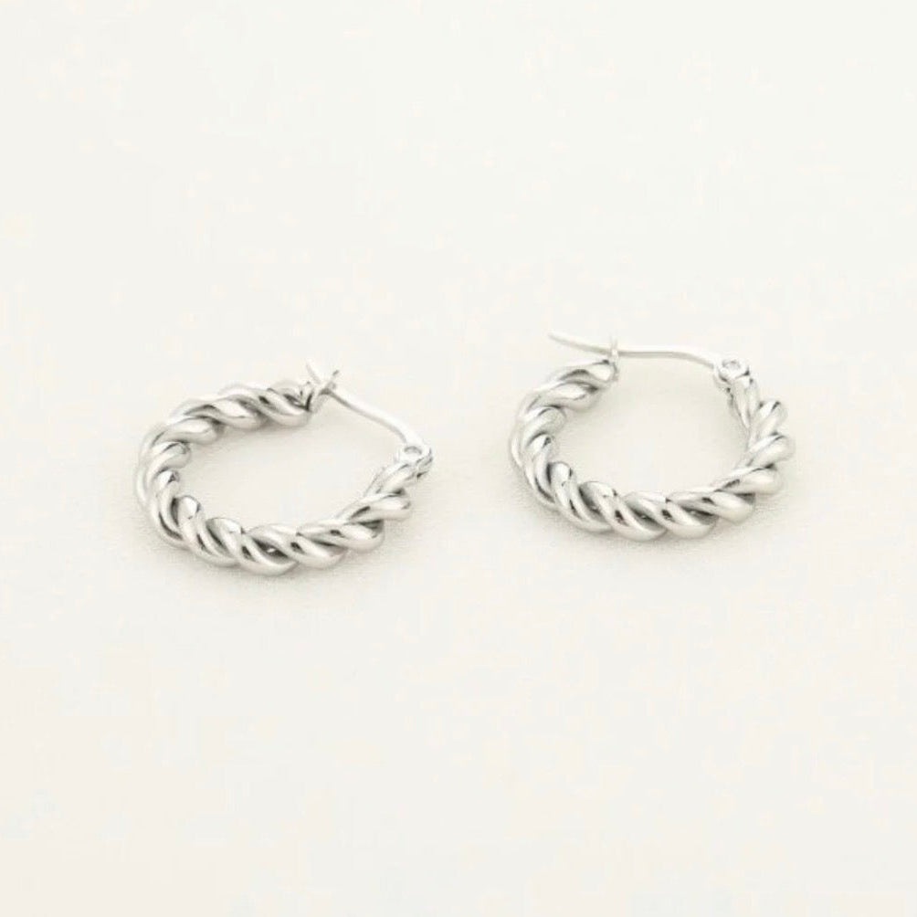 Twisted Hoops Silver