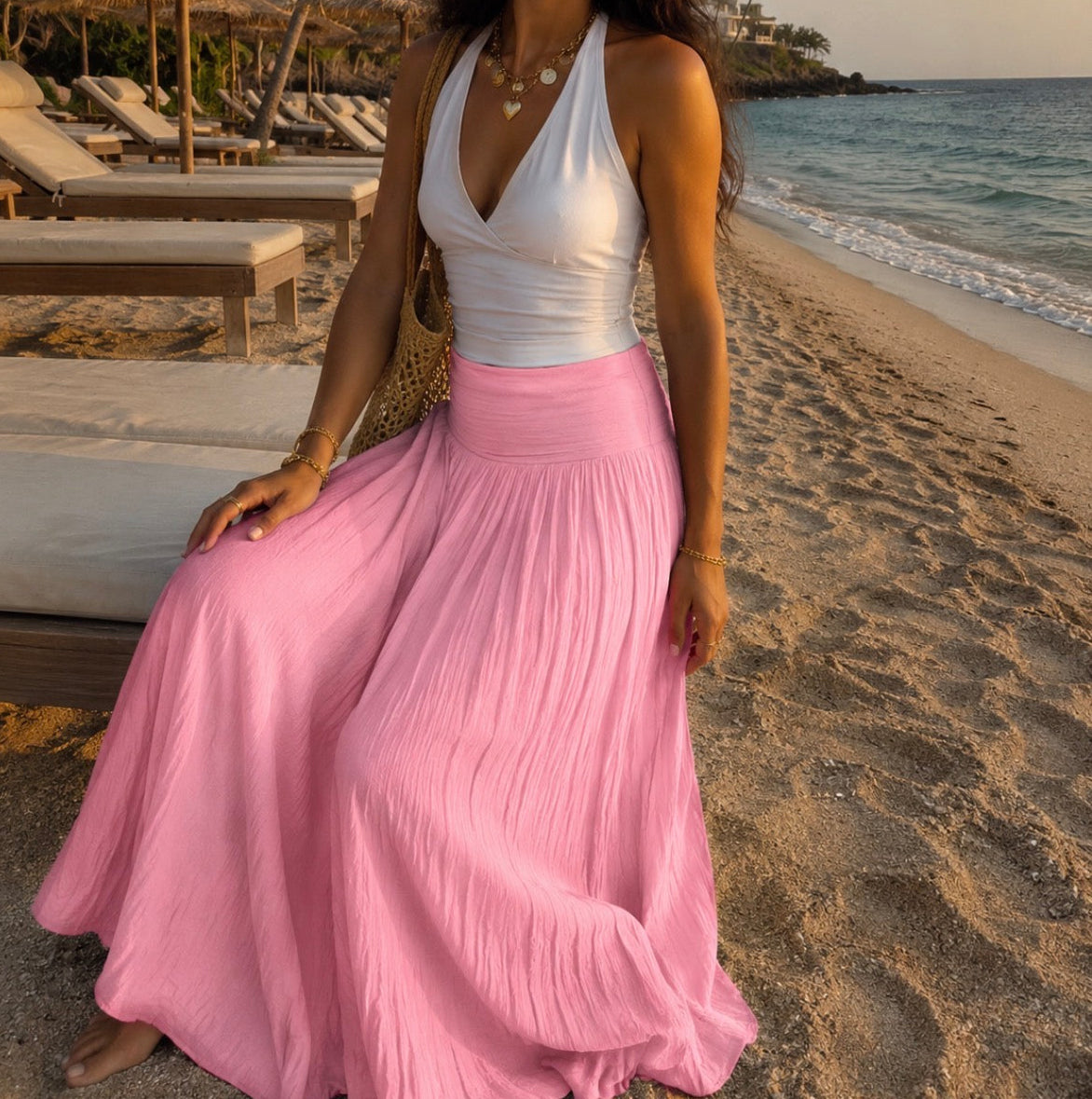 Camille Long Skirt Light Pink