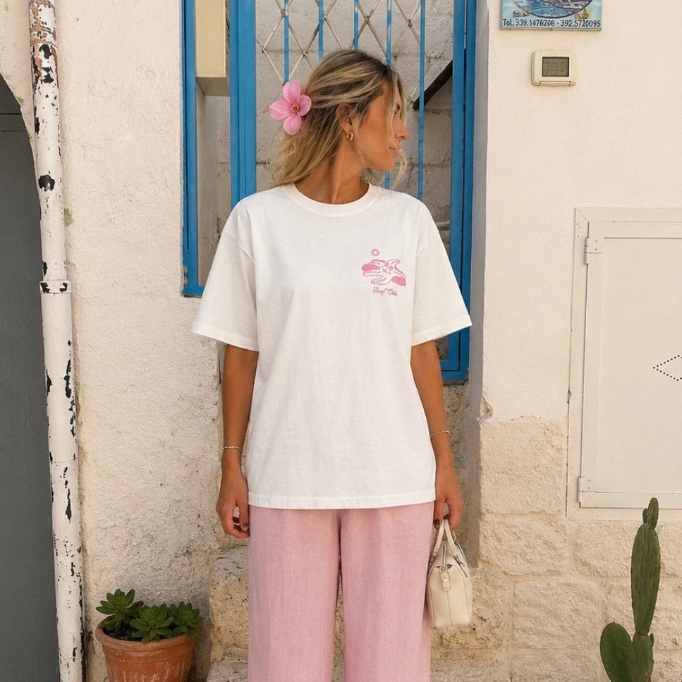 Surf Club T-shirt white & Pink