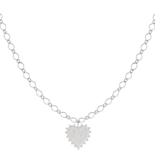 Trendy Big Heart Necklace Gold Silver