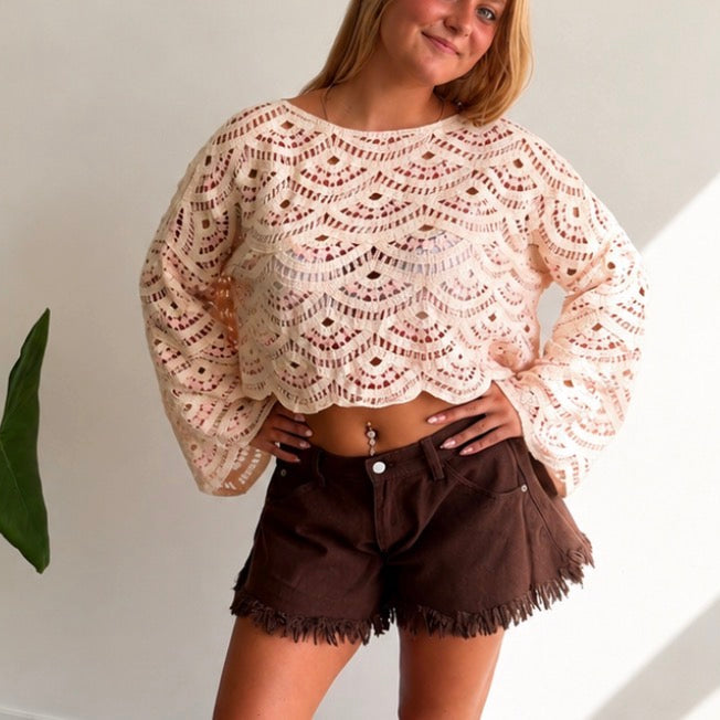 Broderie Beach Wear Light Rose & White