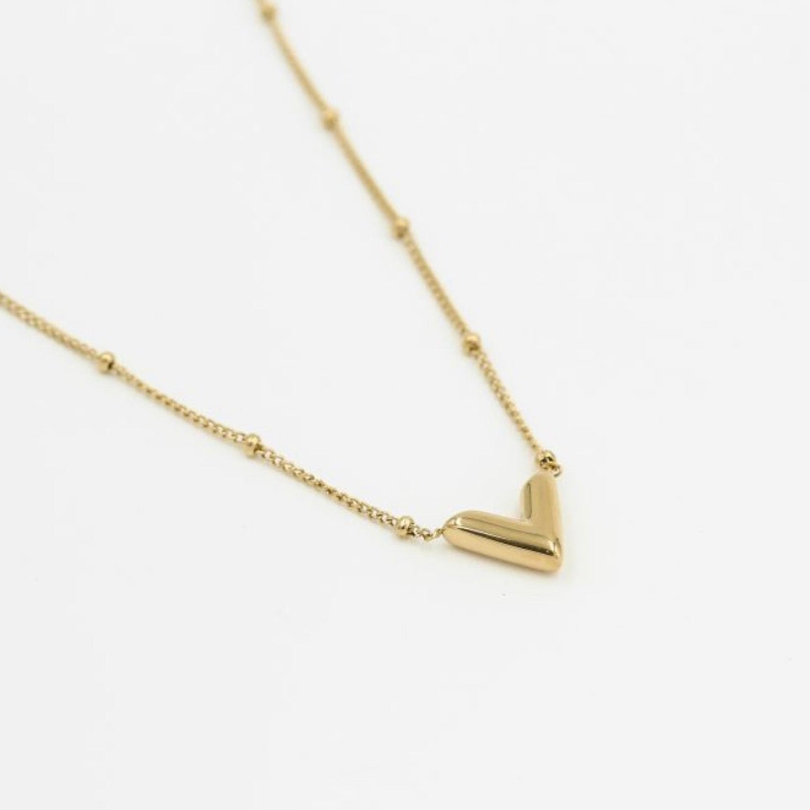 Thin V Necklace Gold