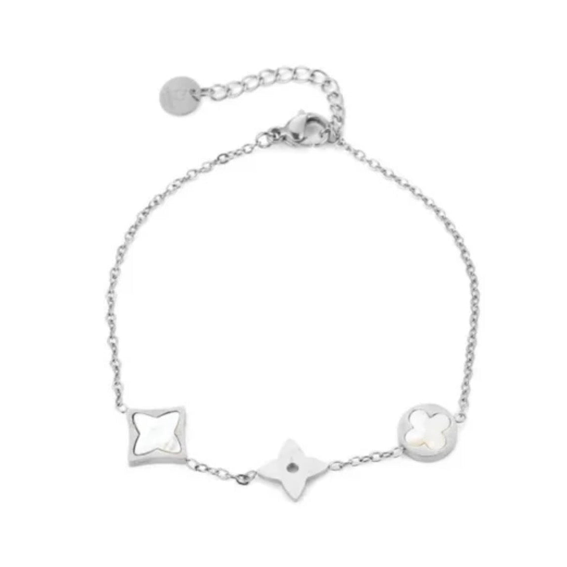 White Clover Bracelet Silver