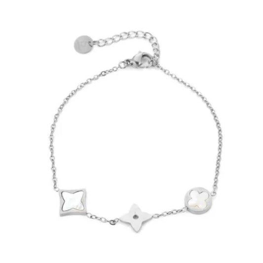 White Clover Bracelet Silver